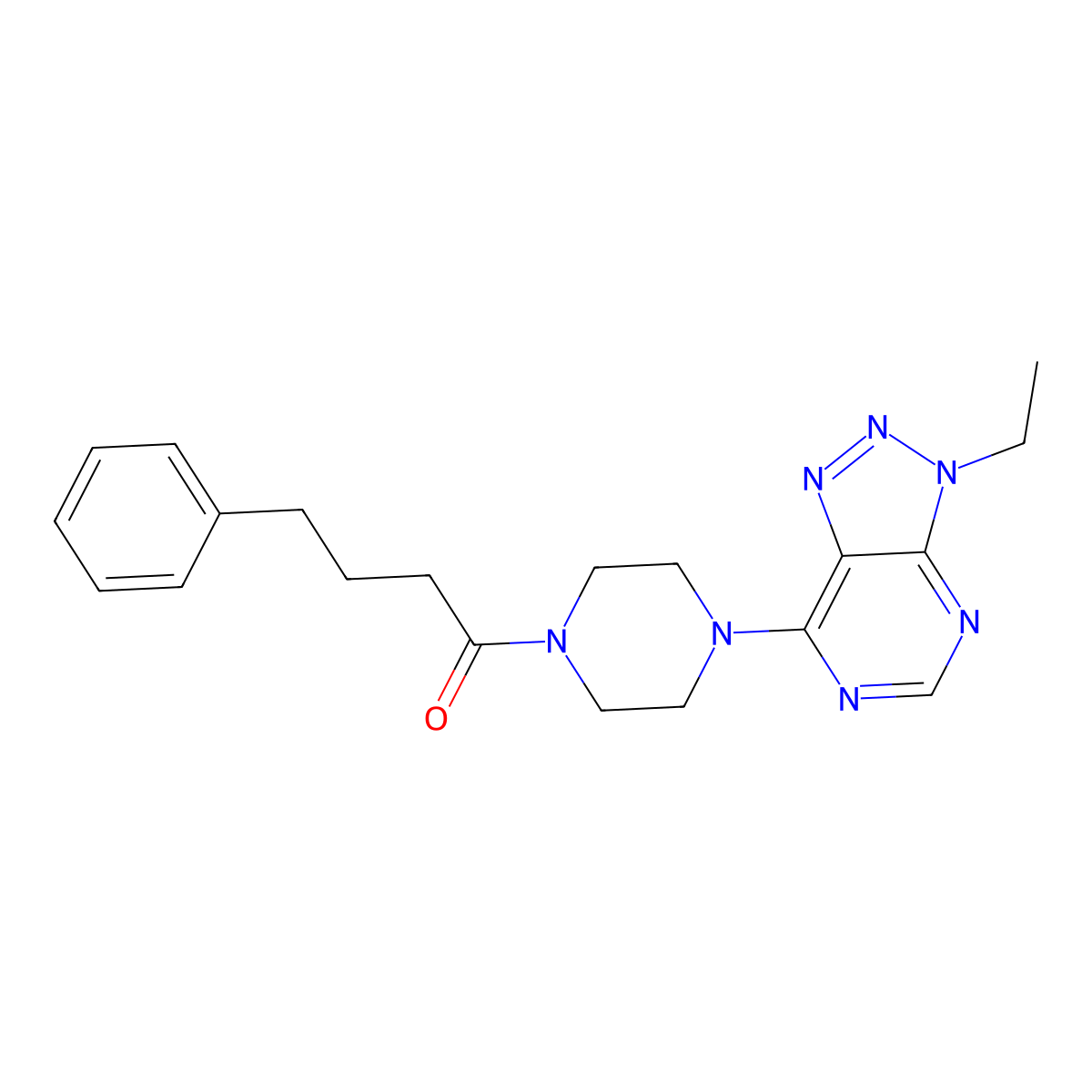 1-(4-{3-ethyl-3H-[1,2,3]triazolo[4,5-d]pyrimidin-7-yl}piperazin-1-yl)-4-phenylbutan-1-one molecular structure, CAS 1058205-06-3