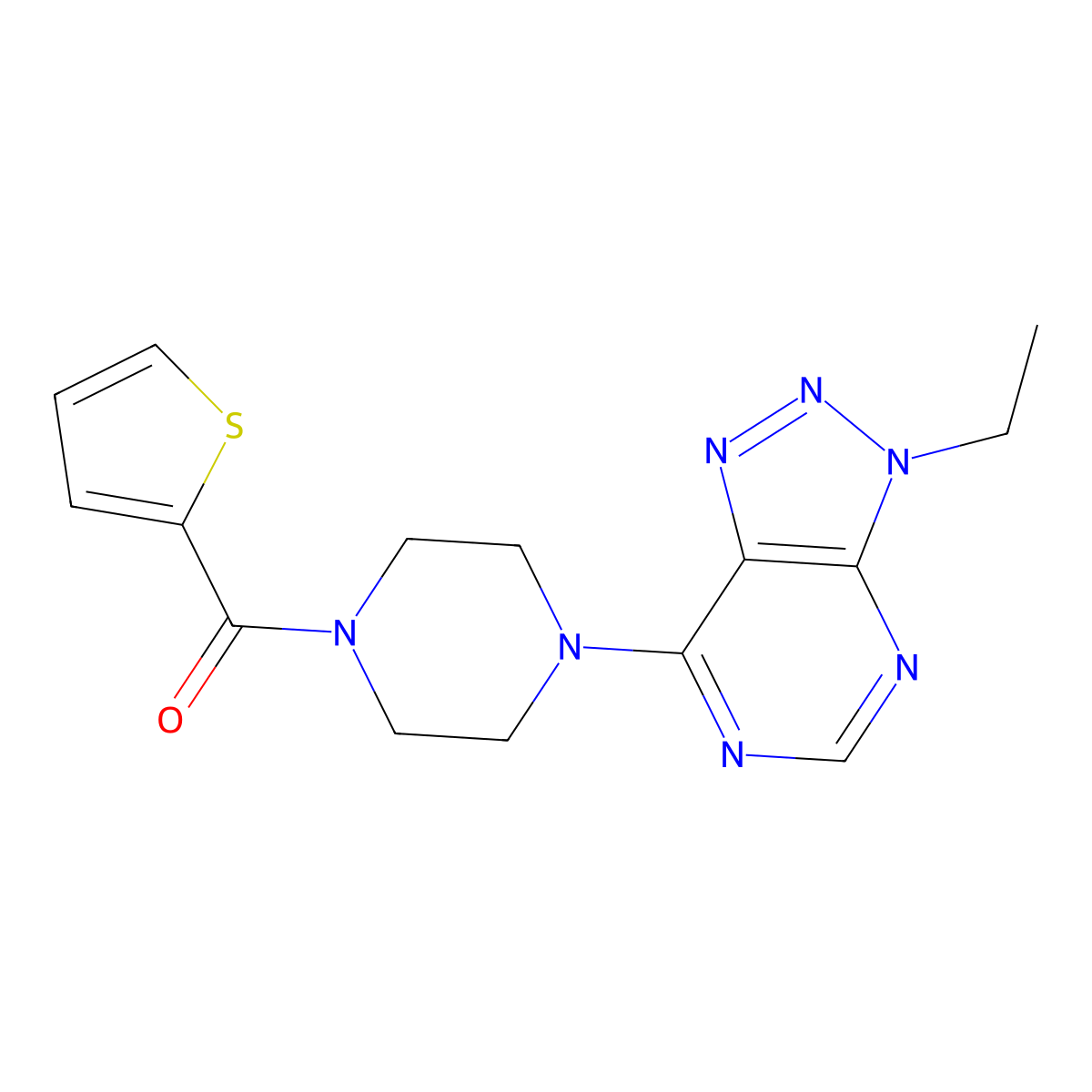 1-{3-ethyl-3H-[1,2,3]triazolo[4,5-d]pyrimidin-7-yl}-4-(thiophene-2-carbonyl)piperazine molecular structure, CAS 1058205-08-5