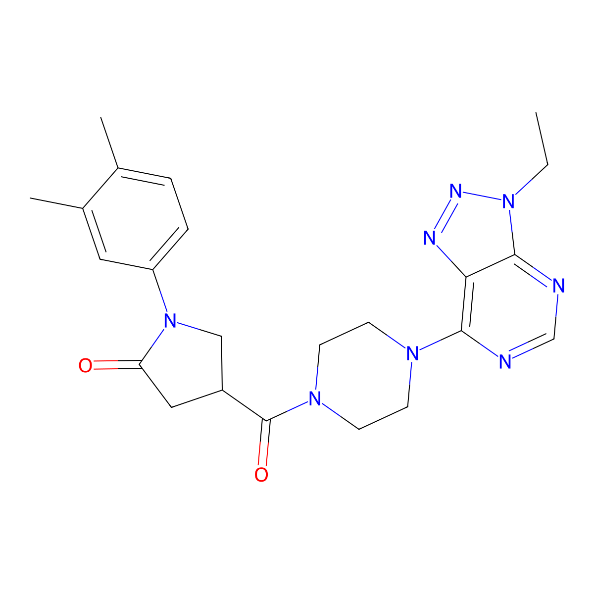 1-(3,4-dimethylphenyl)-4-(4-{3-ethyl-3H-[1,2,3]triazolo[4,5-d]pyrimidin-7-yl}piperazine-1-carbonyl)pyrrolidin-2-one molecular structure, CAS 1058205-12-1