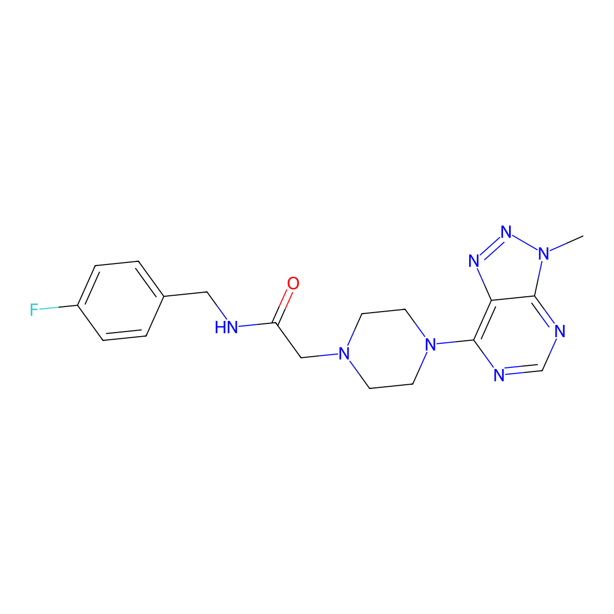 N-[(4-fluorophenyl)methyl]-2-(4-{3-methyl-3H-[1,2,3]triazolo[4,5-d]pyrimidin-7-yl}piperazin-1-yl)acetamide molecular structure, CAS 1058205-33-6