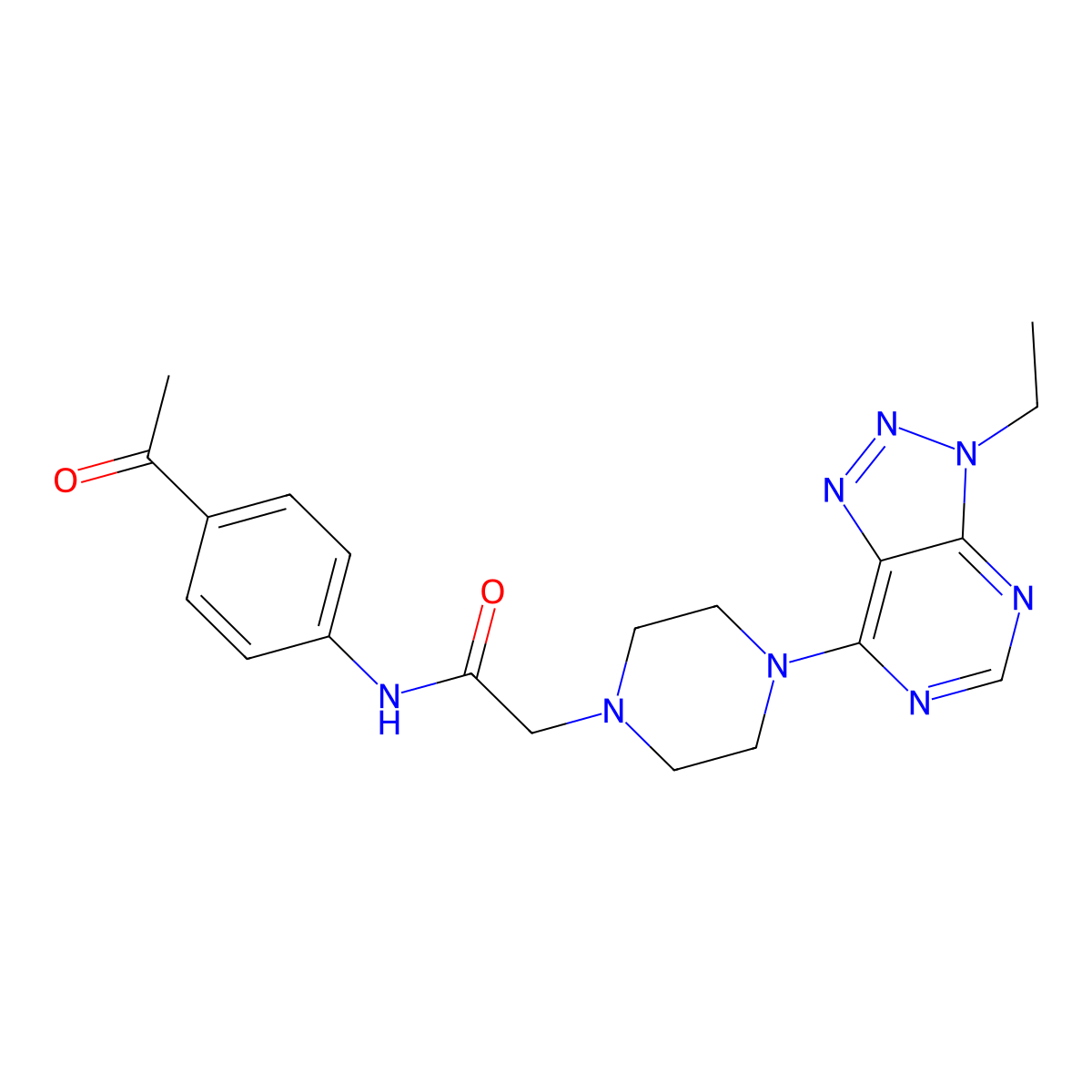 N-(4-acetylphenyl)-2-(4-{3-ethyl-3H-[1,2,3]triazolo[4,5-d]pyrimidin-7-yl}piperazin-1-yl)acetamide molecular structure, CAS 1058205-52-9