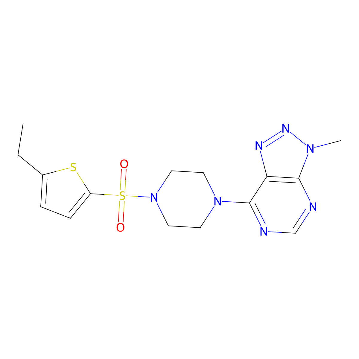 7-(4-((5-ethylthiophen-2-yl)sulfonyl)piperazin-1-yl)-3-methyl-3H-[1,2,3]triazolo[4,5-d]pyrimidine molecular structure, CAS 1058205-67-6