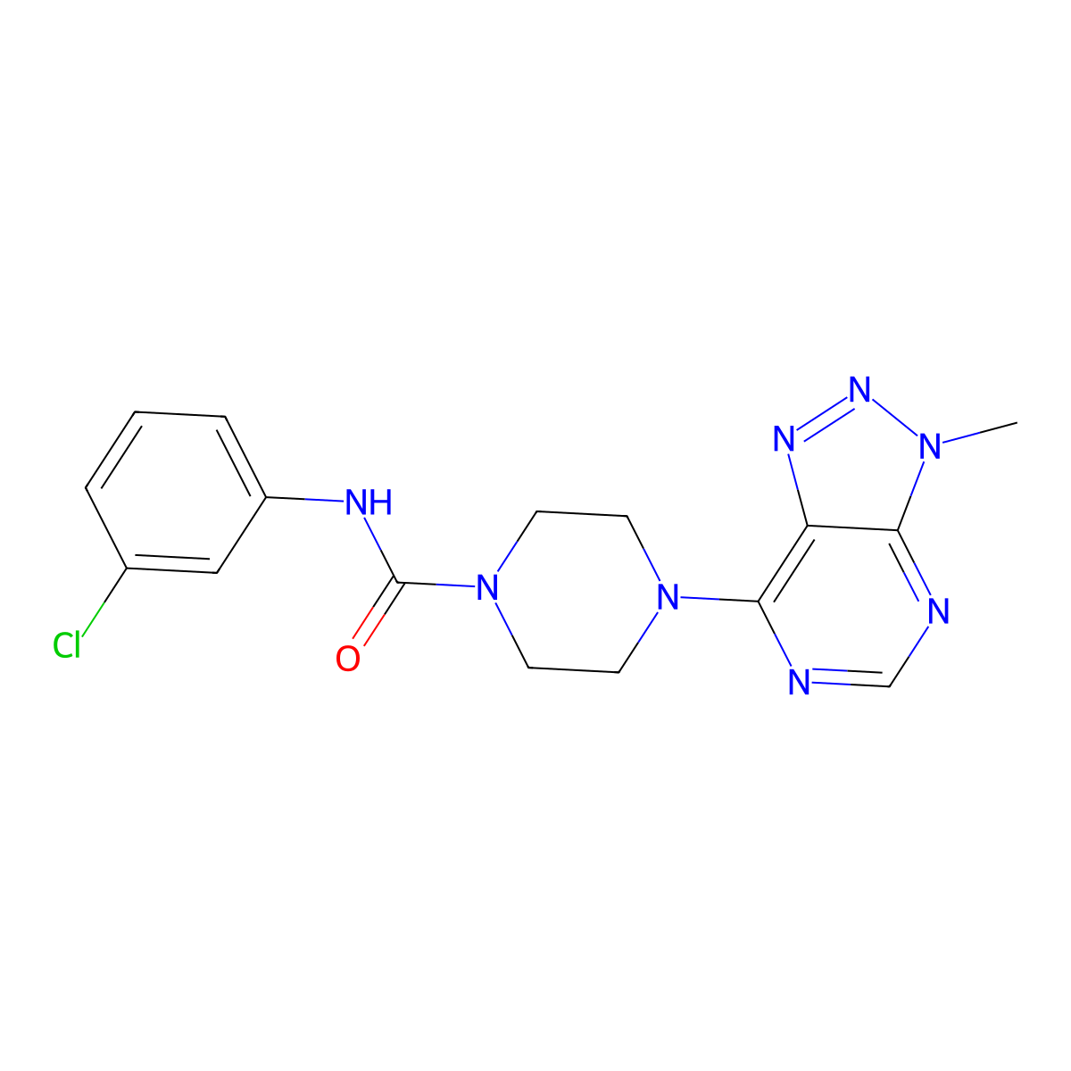 N-(3-chlorophenyl)-4-{3-methyl-3H-[1,2,3]triazolo[4,5-d]pyrimidin-7-yl}piperazine-1-carboxamide molecular structure, CAS 1058205-79-0
