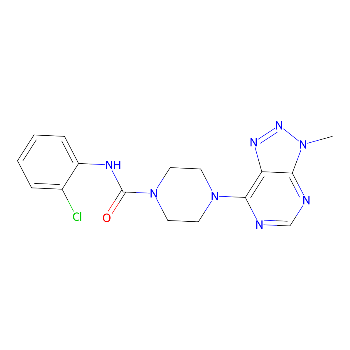 N-(2-chlorophenyl)-4-{3-methyl-3H-[1,2,3]triazolo[4,5-d]pyrimidin-7-yl}piperazine-1-carboxamide molecular structure, CAS 1058205-86-9