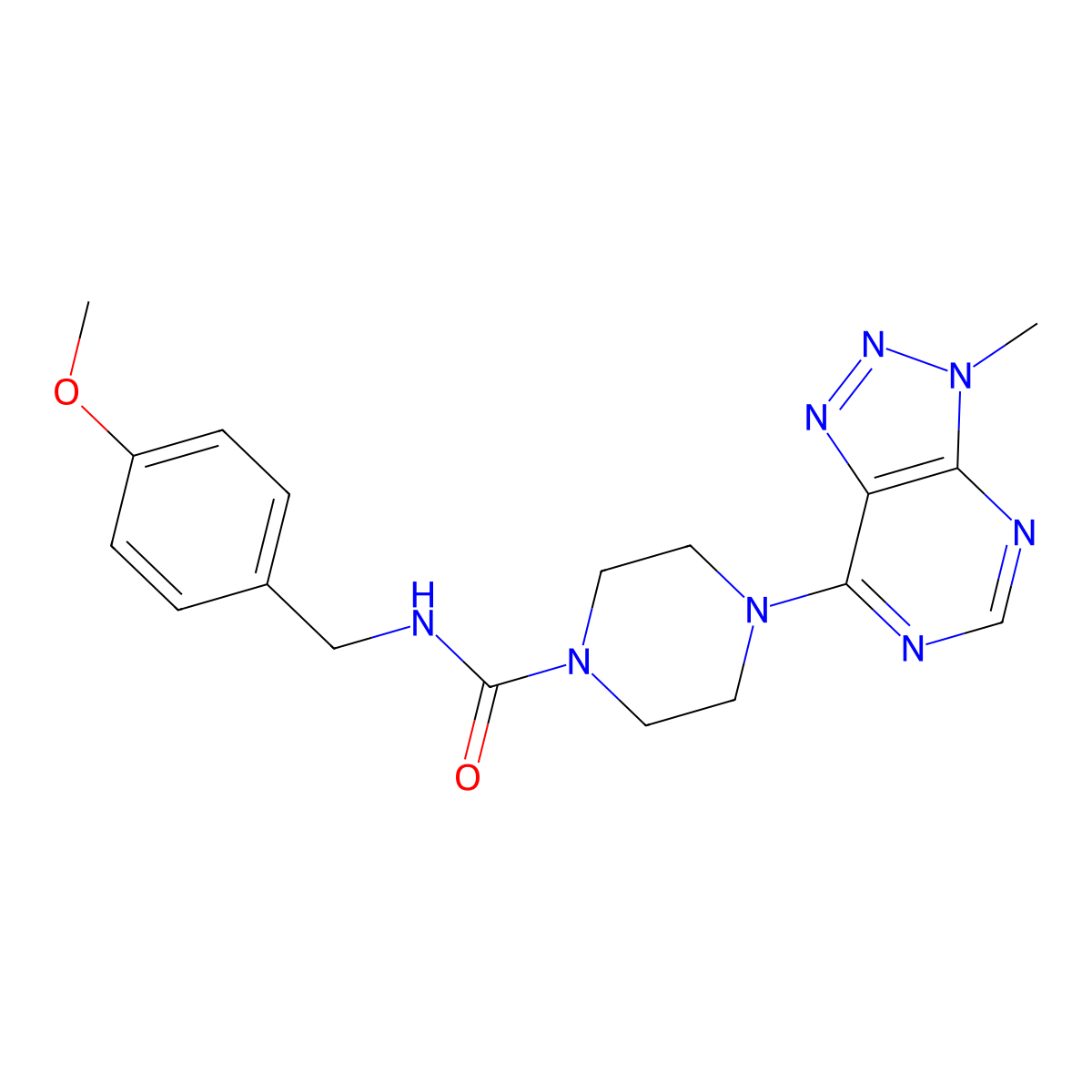 N-[(4-methoxyphenyl)methyl]-4-{3-methyl-3H-[1,2,3]triazolo[4,5-d]pyrimidin-7-yl}piperazine-1-carboxamide molecular structure, CAS 1058205-88-1