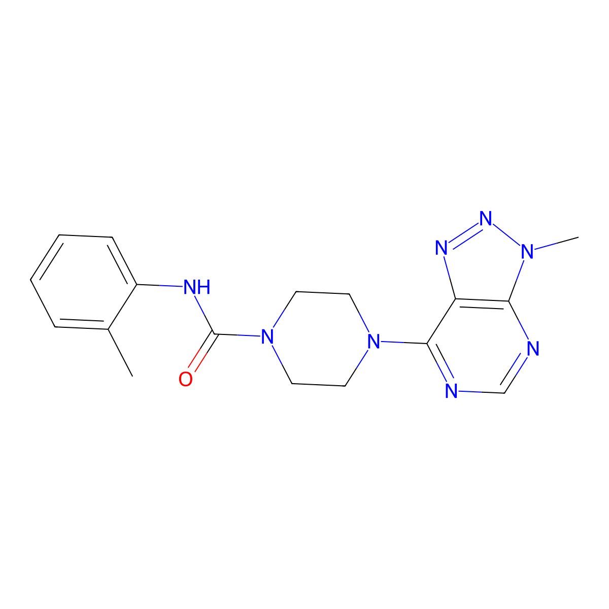 4-{3-methyl-3H-[1,2,3]triazolo[4,5-d]pyrimidin-7-yl}-N-(2-methylphenyl)piperazine-1-carboxamide molecular structure, CAS 1058205-90-5