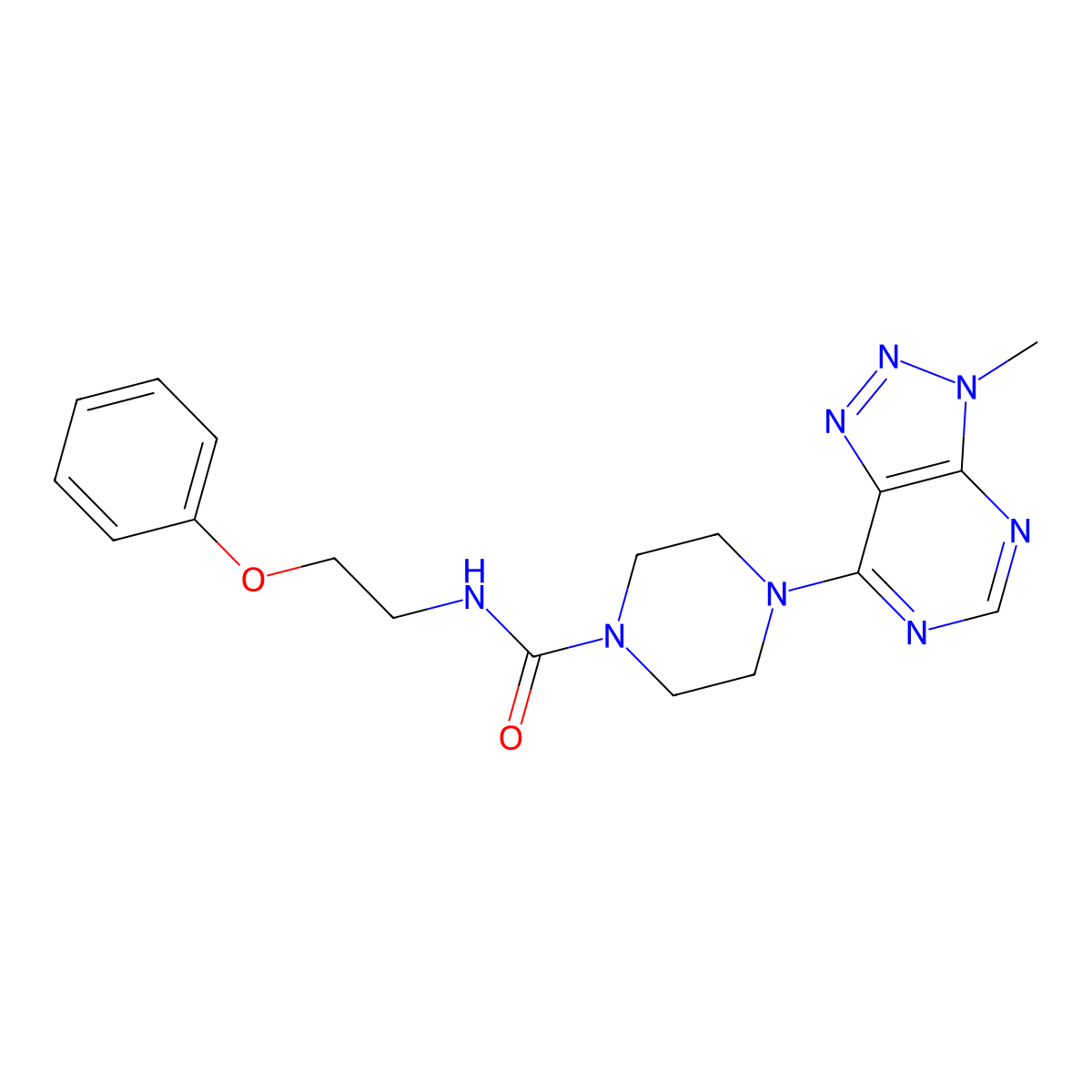 4-{3-methyl-3H-[1,2,3]triazolo[4,5-d]pyrimidin-7-yl}-N-(2-phenoxyethyl)piperazine-1-carboxamide molecular structure, CAS 1058205-91-6