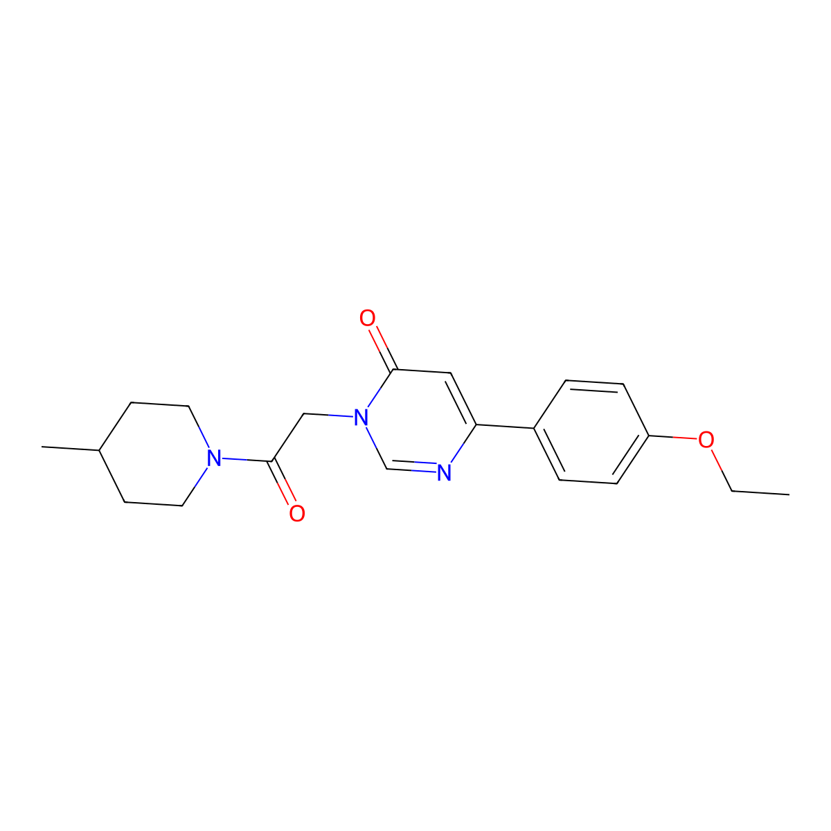 6-(4-Ethoxyphenyl)-3-[2-(4-methylpiperidin-1-yl)-2-oxoethyl]-3,4-dihydropyrimidin-4-one molecular structure, CAS 1058207-61-6