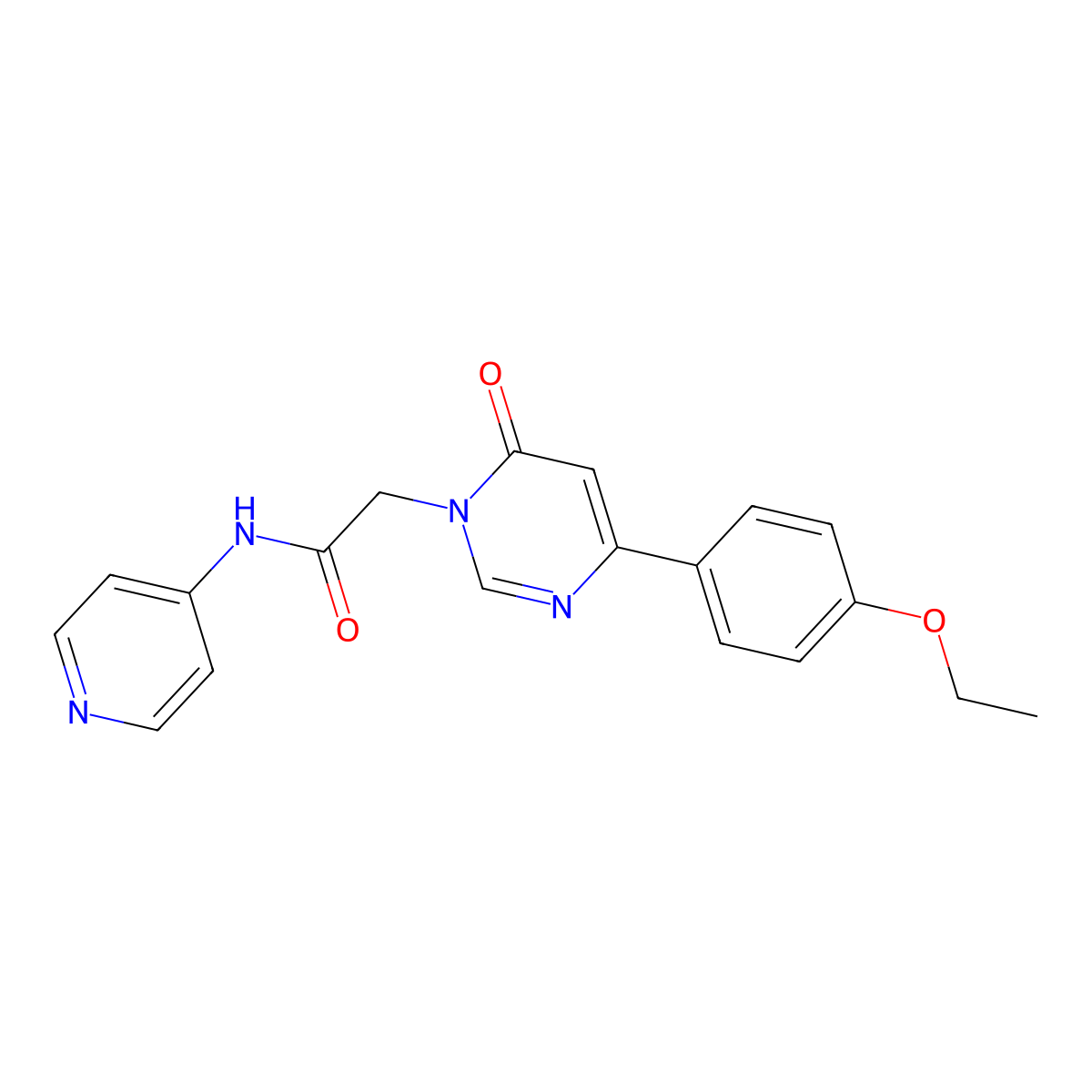 2-[4-(4-ethoxyphenyl)-6-oxo-1,6-dihydropyrimidin-1-yl]-N-(pyridin-4-yl)acetamide molecular structure, CAS 1058207-75-2