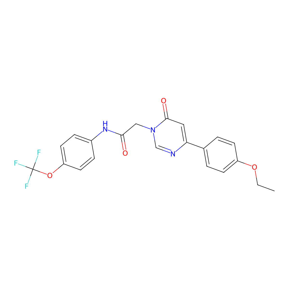 2-[4-(4-ethoxyphenyl)-6-oxo-1,6-dihydropyrimidin-1-yl]-N-[4-(trifluoromethoxy)phenyl]acetamide molecular structure, CAS 1058207-84-3