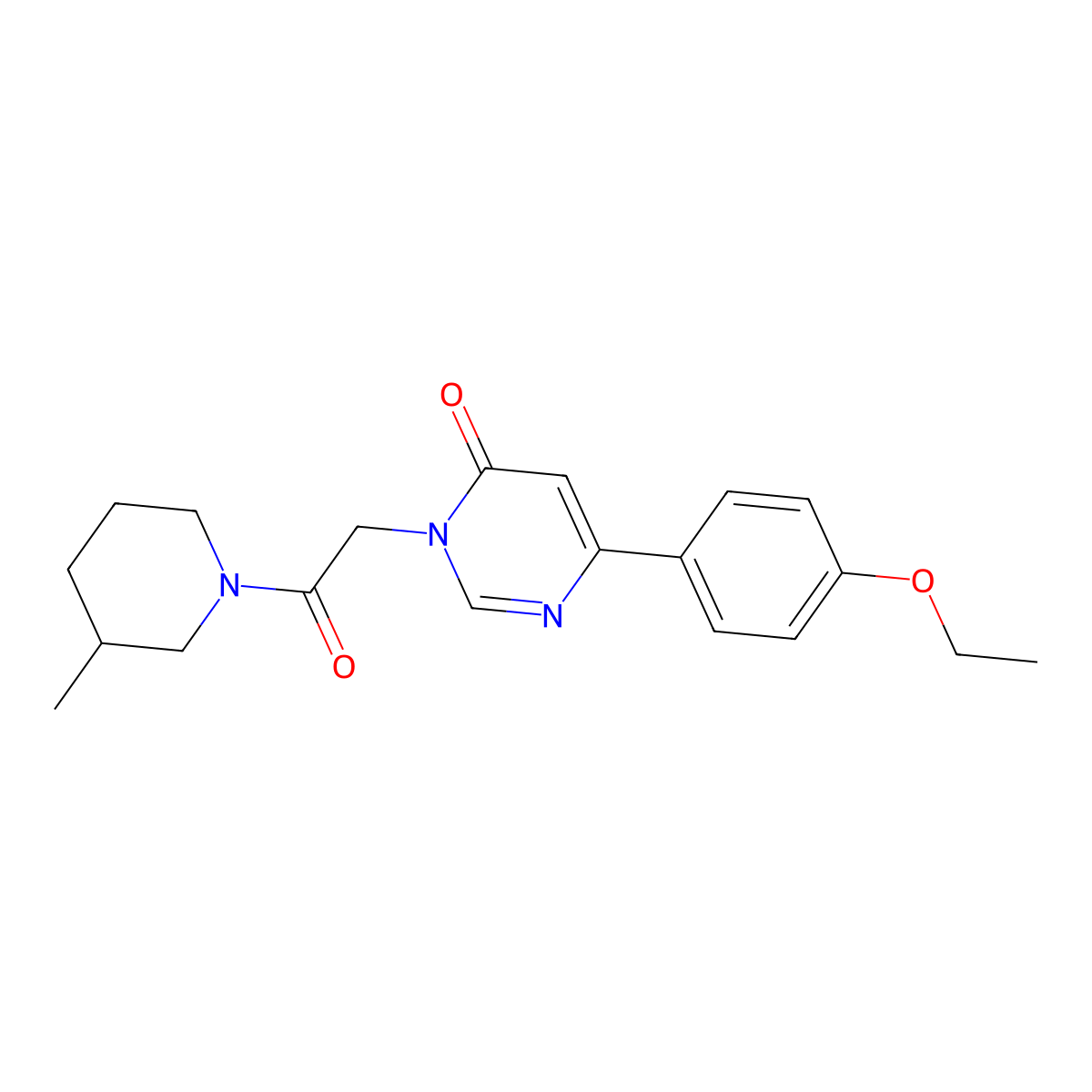6-(4-Ethoxyphenyl)-3-[2-(3-methylpiperidin-1-yl)-2-oxoethyl]-3,4-dihydropyrimidin-4-one molecular structure, CAS 1058207-96-7