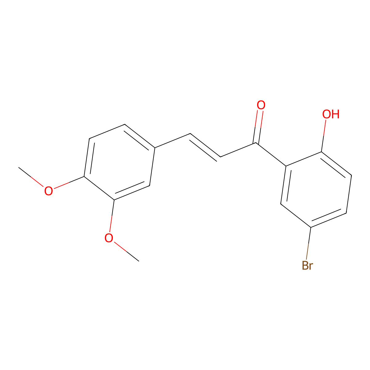 (E)-1-(5-bromo-2-hydroxyphenyl)-3-(3,4-dimethoxyphenyl)prop-2-en-1-one molecular structure, CAS 1058212-10-4