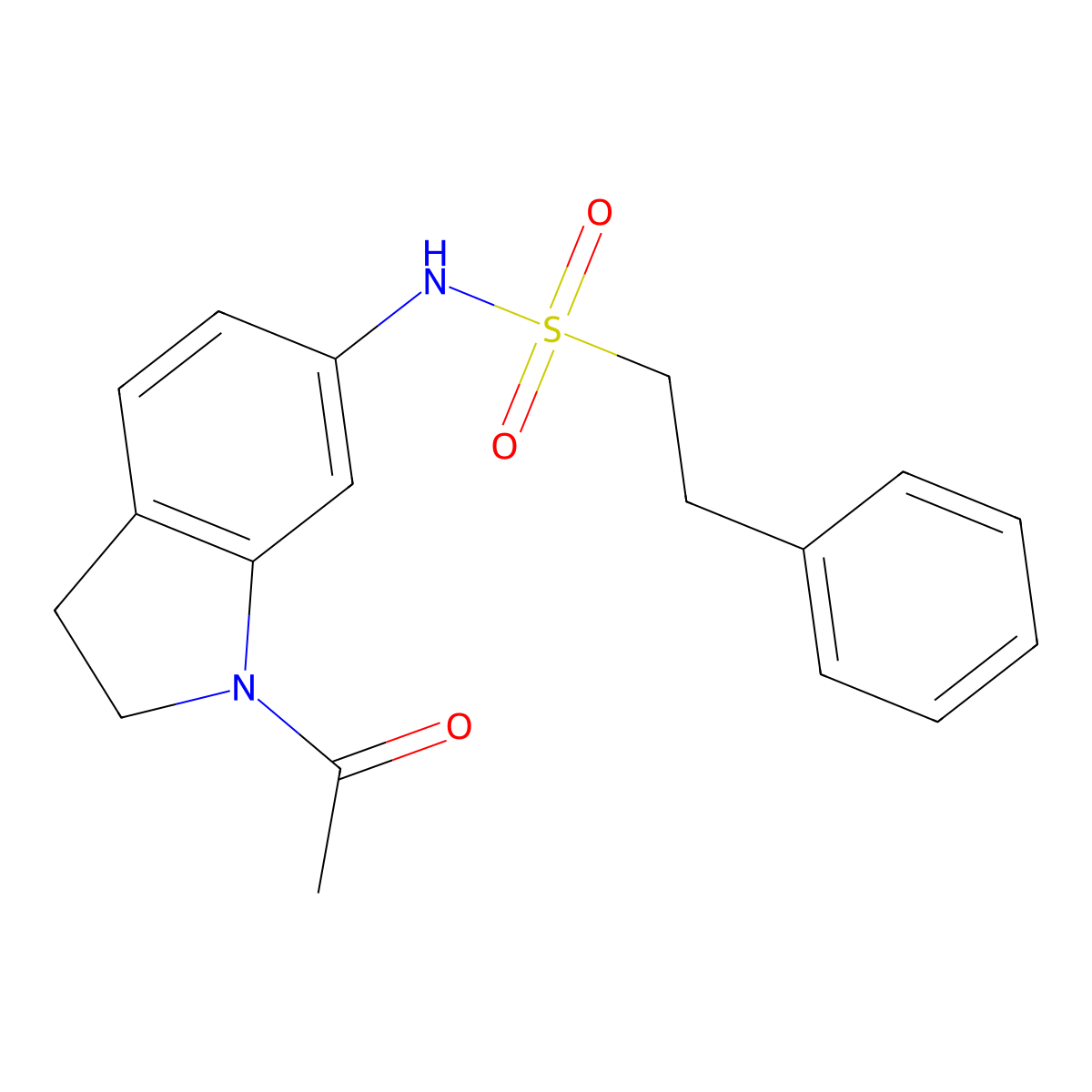 N-(1-acetylindolin-6-yl)-2-phenylethanesulfonamide molecular structure, CAS 1058213-39-0