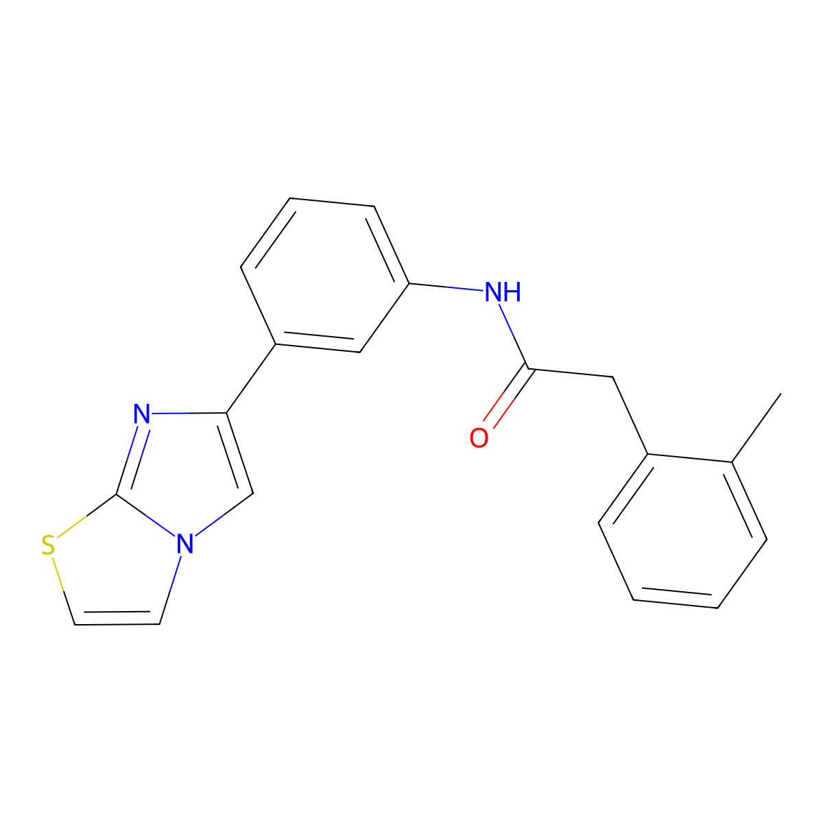 N-(3-(imidazo[2,1-b]thiazol-6-yl)phenyl)-2-(o-tolyl)acetamide molecular structure, CAS 1058215-45-4
