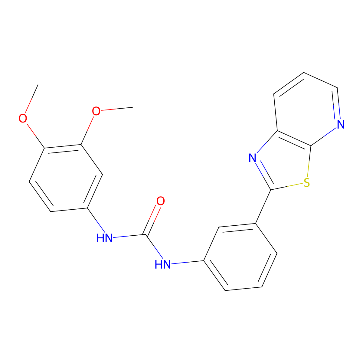 1-(3,4-Dimethoxyphenyl)-3-(3-(thiazolo[5,4-b]pyridin-2-yl)phenyl)urea molecular structure, CAS 1058216-24-2
