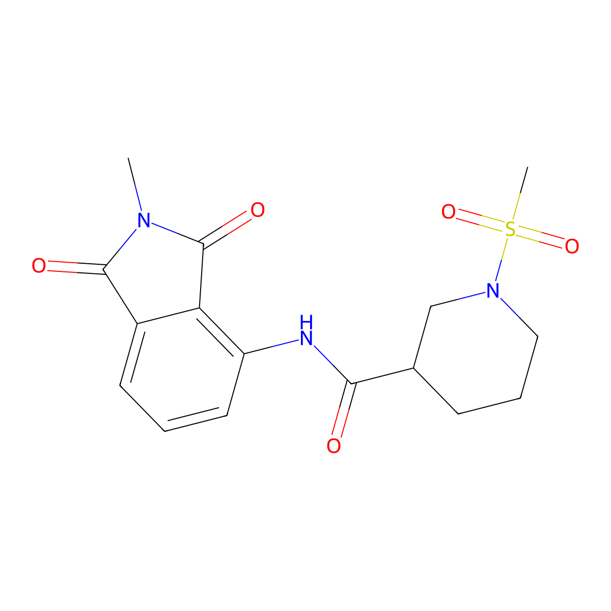 1-methanesulfonyl-N-(2-methyl-1,3-dioxo-2,3-dihydro-1H-isoindol-4-yl)piperidine-3-carboxamide molecular structure, CAS 1058218-58-8