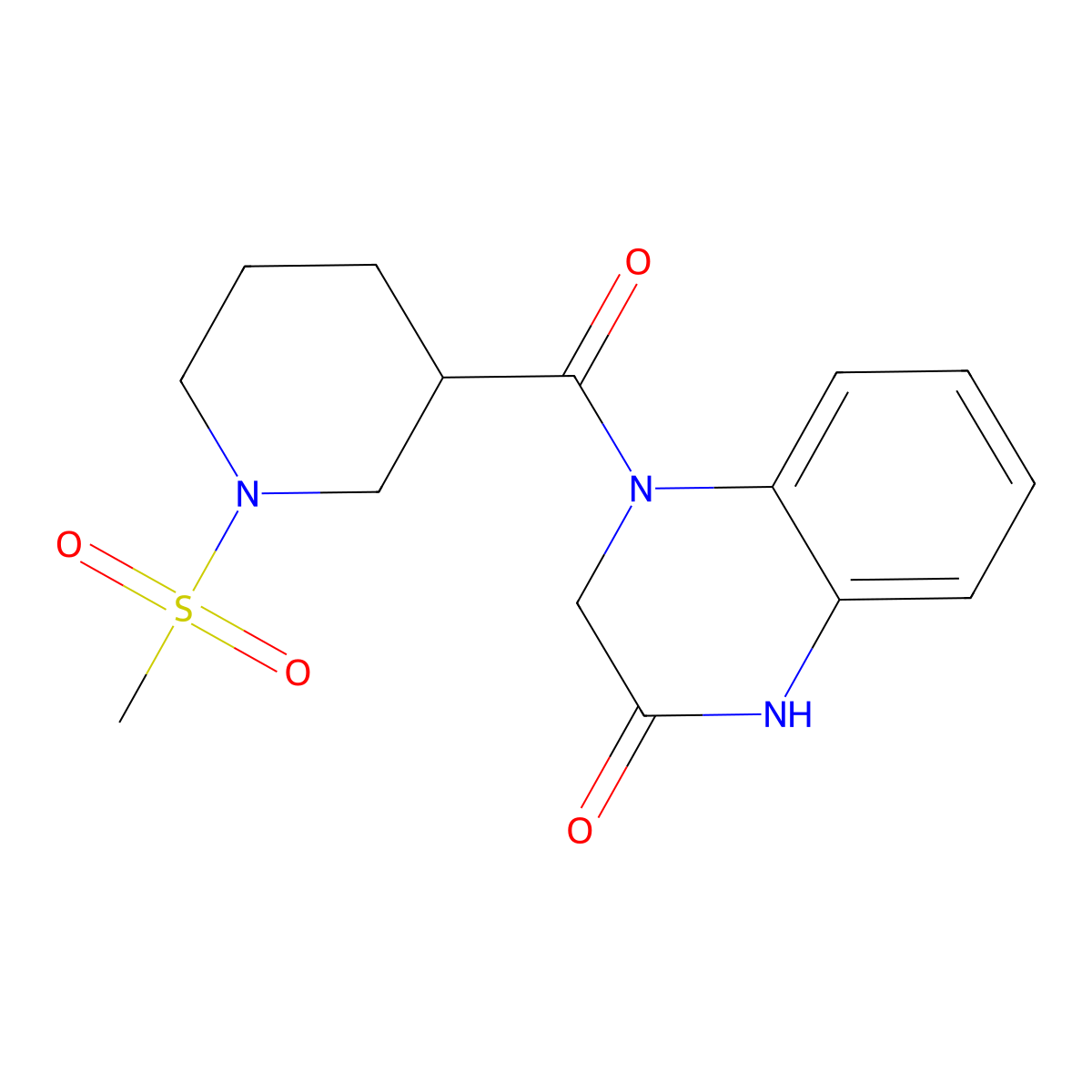 4-(1-(methylsulfonyl)piperidine-3-carbonyl)-3,4-dihydroquinoxalin-2(1H)-one molecular structure, CAS 1058218-62-4