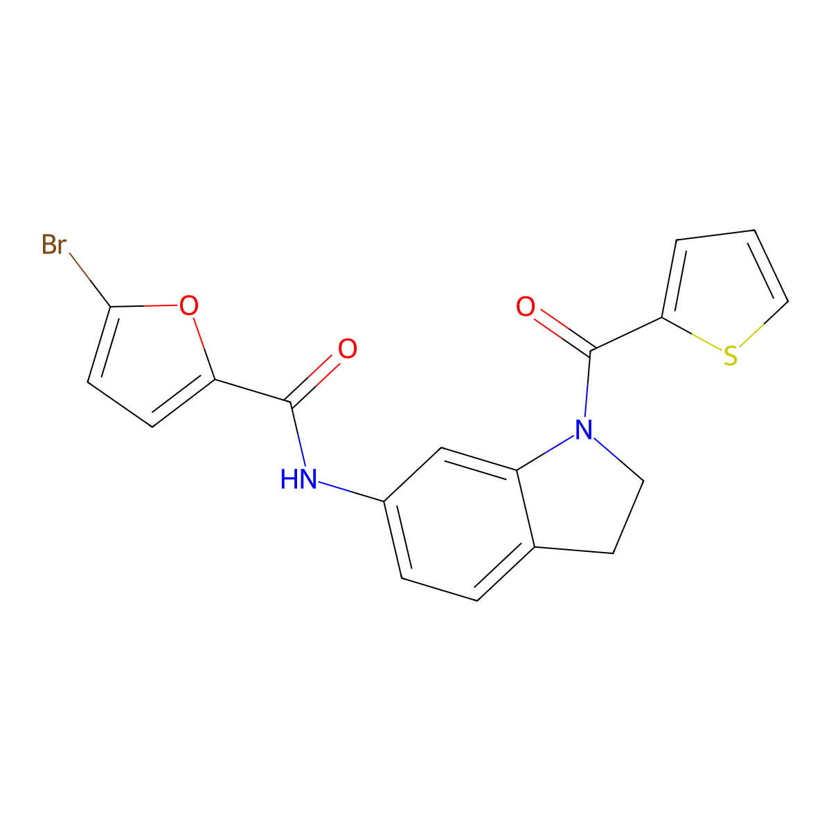 5-bromo-N-(1-(thiophene-2-carbonyl)indolin-6-yl)furan-2-carboxamide molecular structure, CAS 1058220-07-7