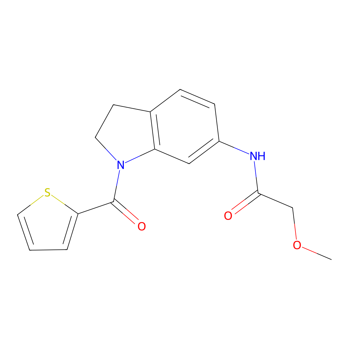 2-methoxy-N-[1-(thiophene-2-carbonyl)-2,3-dihydro-1H-indol-6-yl]acetamide molecular structure, CAS 1058220-10-2