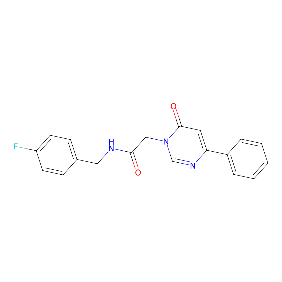 N-(4-fluorobenzyl)-2-(6-oxo-4-phenylpyrimidin-1(6H)-yl)acetamide molecular structure, CAS 1058226-13-3