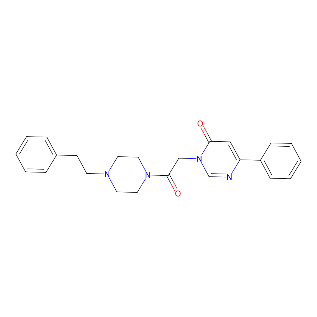 3-{2-Oxo-2-[4-(2-phenylethyl)piperazin-1-yl]ethyl}-6-phenyl-3,4-dihydropyrimidin-4-one molecular structure, CAS 1058226-48-4