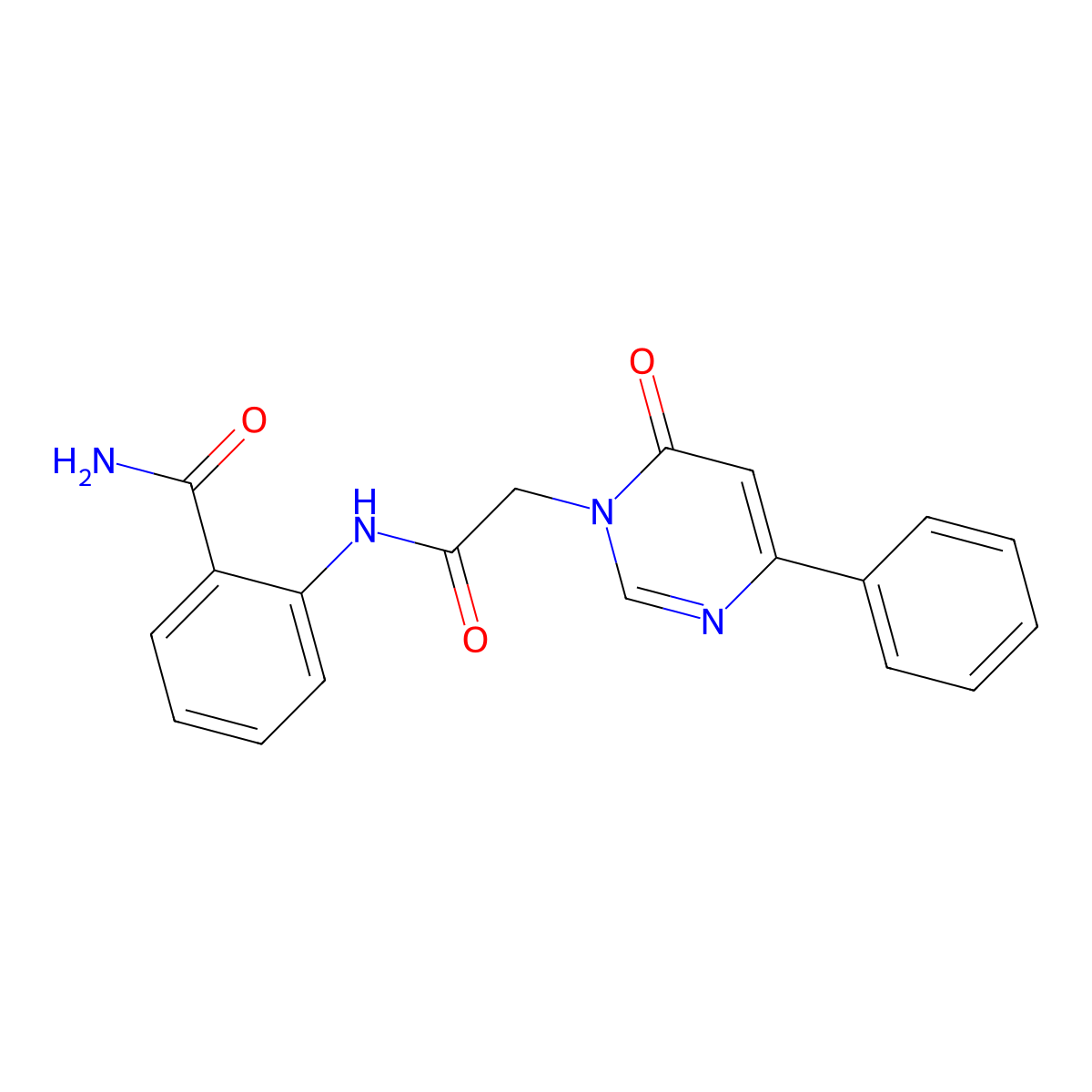 2-[2-(6-Oxo-4-phenyl-1,6-dihydropyrimidin-1-yl)acetamido]benzamide molecular structure, CAS 1058226-52-0