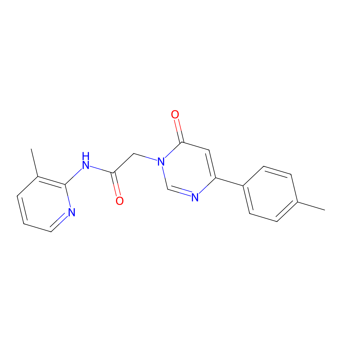 2-[4-(4-methylphenyl)-6-oxo-1,6-dihydropyrimidin-1-yl]-N-(3-methylpyridin-2-yl)acetamide molecular structure, CAS 1058226-90-6