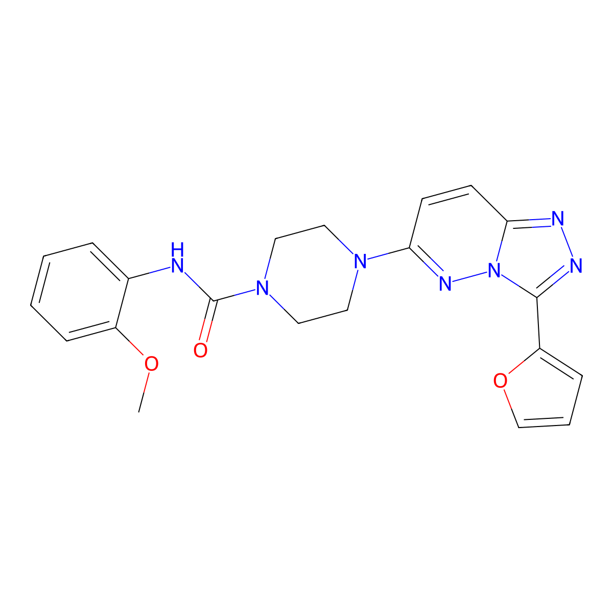 4-[3-(furan-2-yl)-[1,2,4]triazolo[4,3-b]pyridazin-6-yl]-N-(2-methoxyphenyl)piperazine-1-carboxamide molecular structure, CAS 1058229-03-0