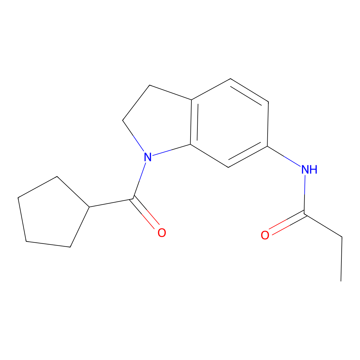 N-(1-cyclopentanecarbonyl-2,3-dihydro-1H-indol-6-yl)propanamide molecular structure, CAS 1058230-44-6