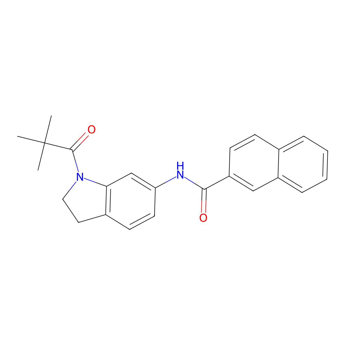 N-(1-pivaloylindolin-6-yl)-2-naphthamide molecular structure, CAS 1058231-36-9