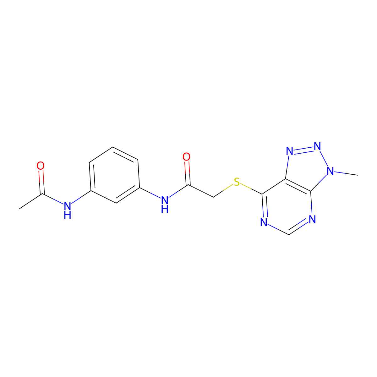 N-(3-acetamidophenyl)-2-((3-methyl-3H-[1,2,3]triazolo[4,5-d]pyrimidin-7-yl)thio)acetamide molecular structure, CAS 1058231-69-8
