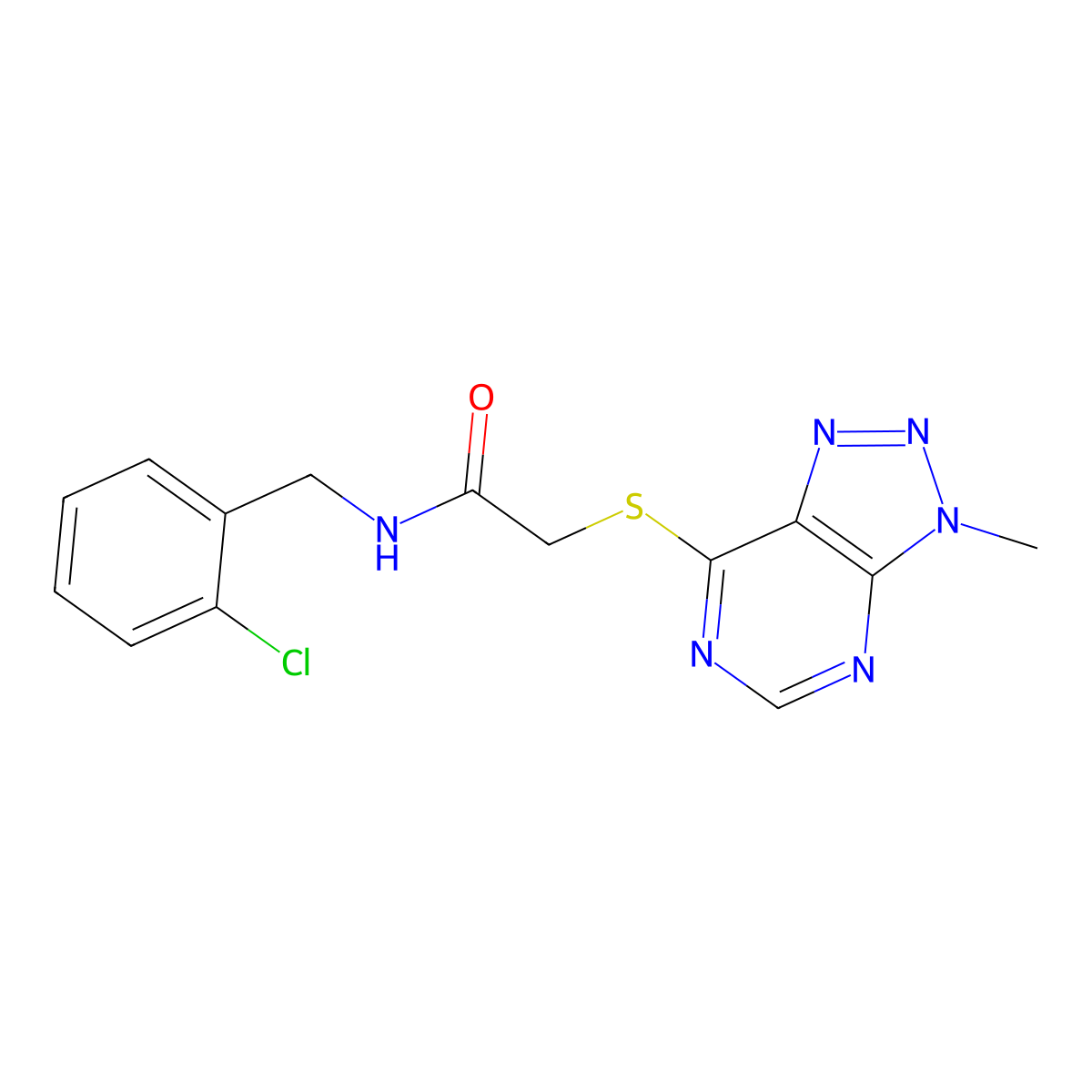 N-(2-chlorobenzyl)-2-((3-methyl-3H-[1,2,3]triazolo[4,5-d]pyrimidin-7-yl)thio)acetamide molecular structure, CAS 1058231-71-2