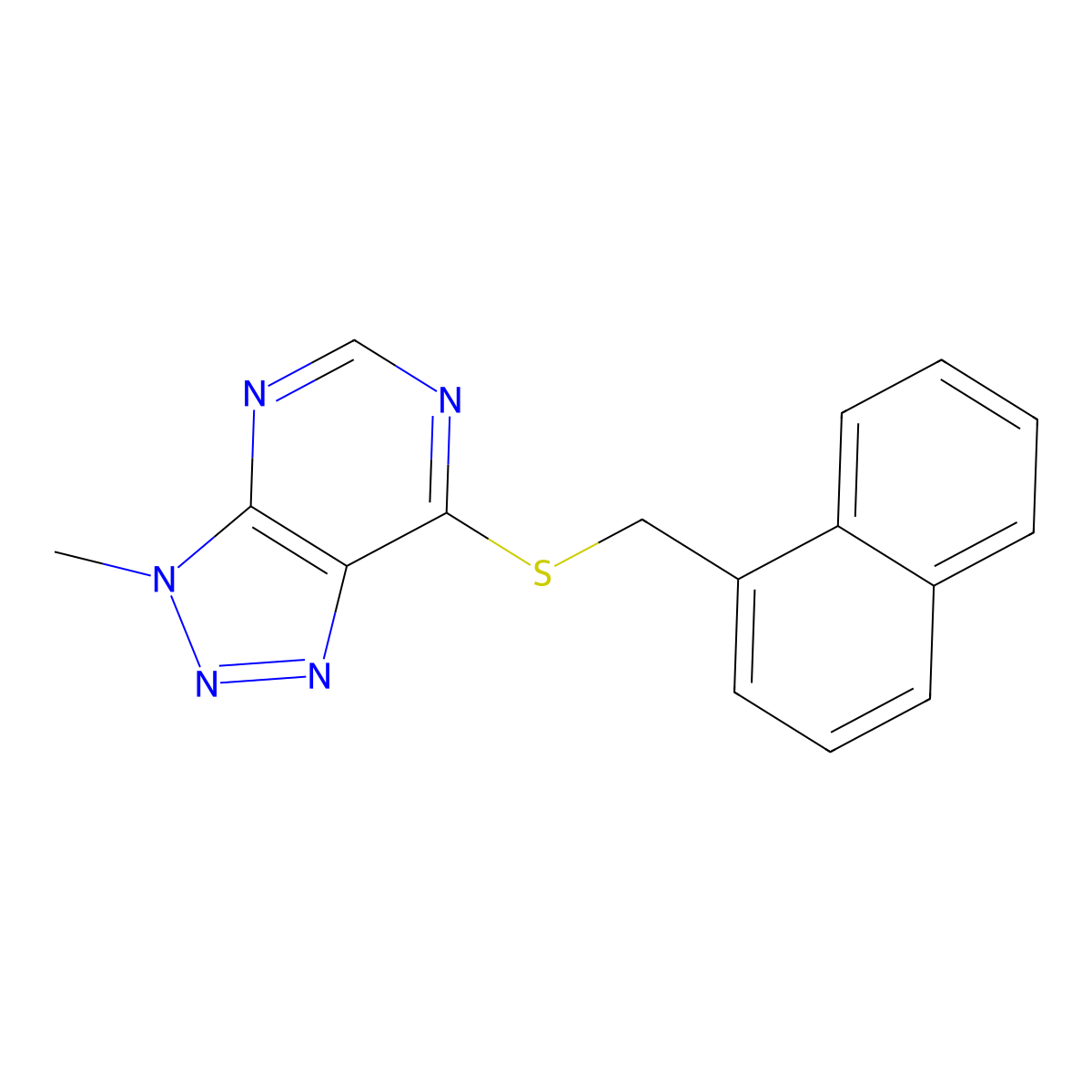 3-methyl-7-((naphthalen-1-ylmethyl)thio)-3H-[1,2,3]triazolo[4,5-d]pyrimidine molecular structure, CAS 1058231-81-4