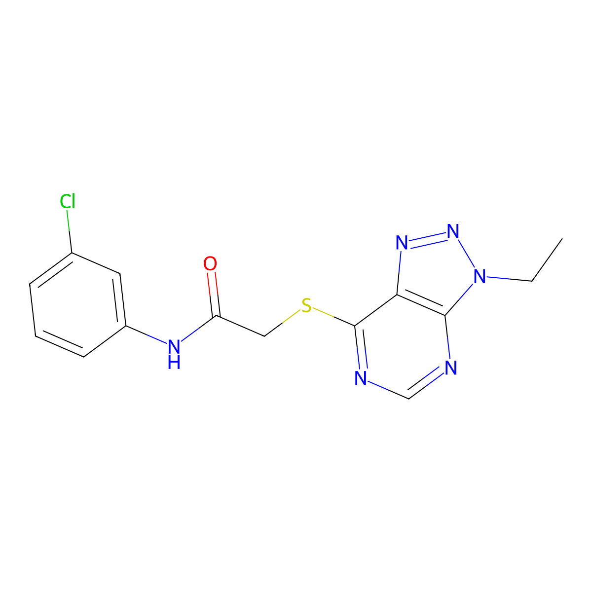 N-(3-chlorophenyl)-2-((3-ethyl-3H-[1,2,3]triazolo[4,5-d]pyrimidin-7-yl)thio)acetamide molecular structure, CAS 1058231-92-7