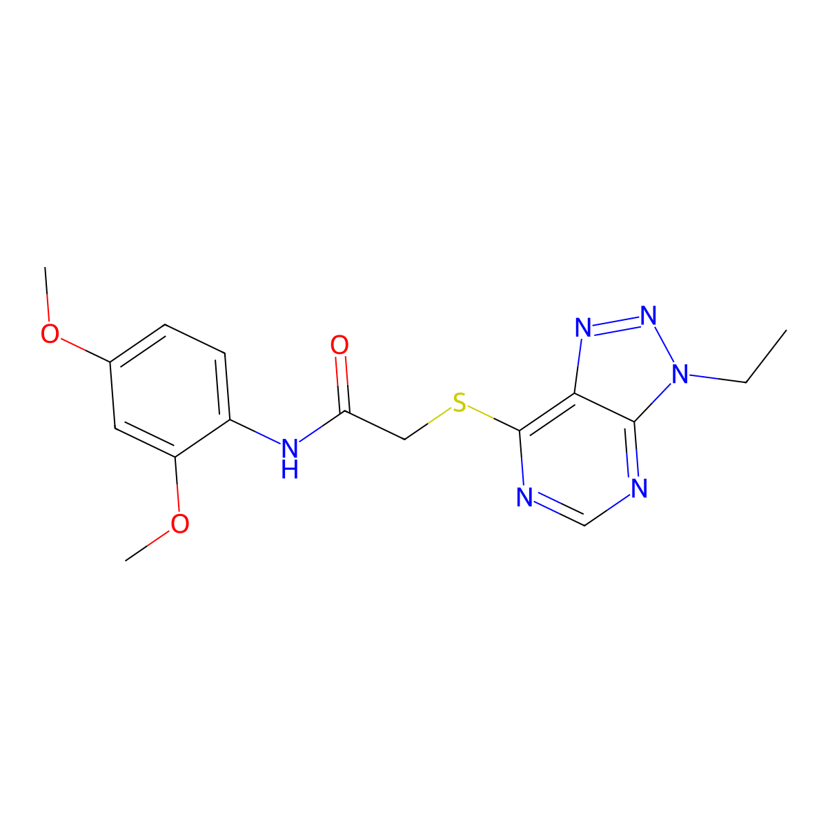 N-(2,4-dimethoxyphenyl)-2-((3-ethyl-3H-[1,2,3]triazolo[4,5-d]pyrimidin-7-yl)thio)acetamide molecular structure, CAS 1058231-95-0