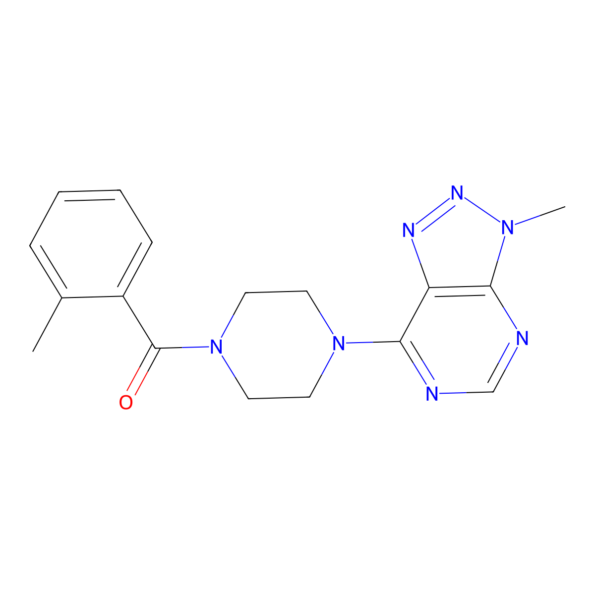 1-{3-methyl-3H-[1,2,3]triazolo[4,5-d]pyrimidin-7-yl}-4-(2-methylbenzoyl)piperazine molecular structure, CAS 1058232-20-4