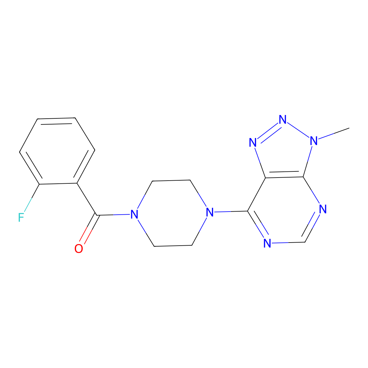 1-(2-fluorobenzoyl)-4-{3-methyl-3H-[1,2,3]triazolo[4,5-d]pyrimidin-7-yl}piperazine molecular structure, CAS 1058232-25-9