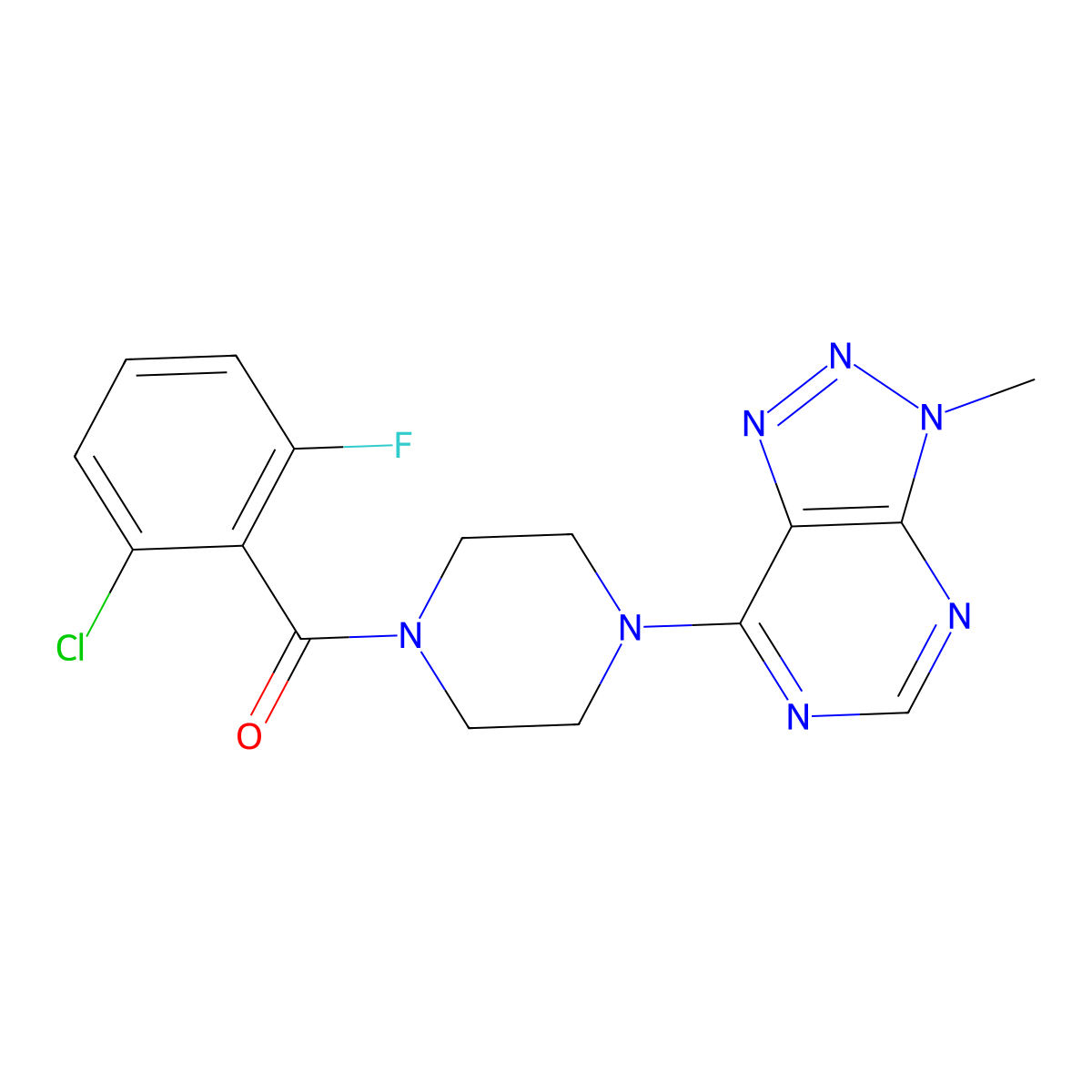 1-(2-chloro-6-fluorobenzoyl)-4-{3-methyl-3H-[1,2,3]triazolo[4,5-d]pyrimidin-7-yl}piperazine molecular structure, CAS 1058232-28-2
