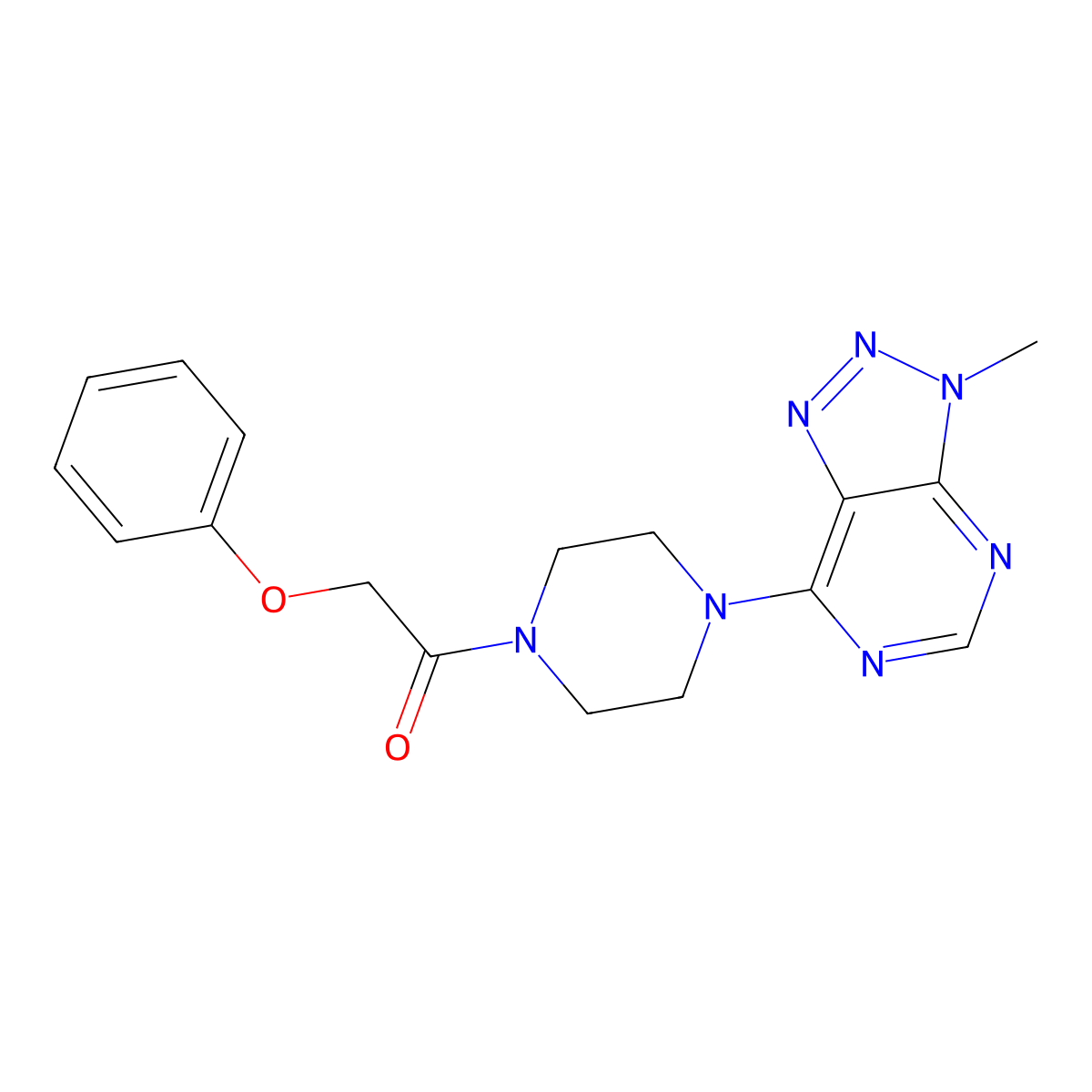 1-(4-{3-methyl-3H-[1,2,3]triazolo[4,5-d]pyrimidin-7-yl}piperazin-1-yl)-2-phenoxyethan-1-one molecular structure, CAS 1058232-34-0