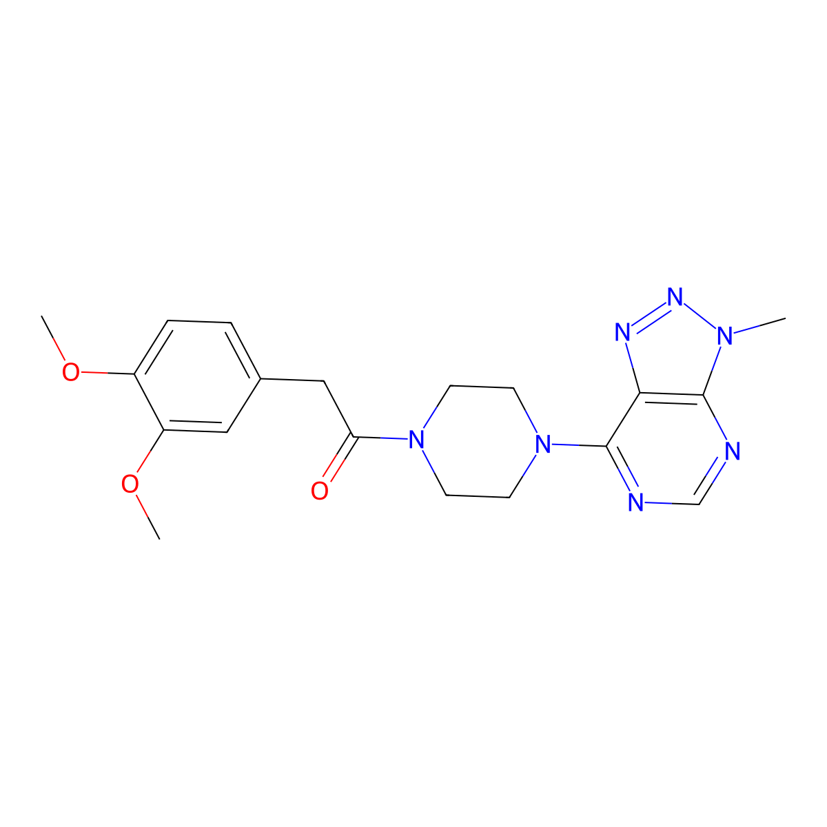 2-(3,4-dimethoxyphenyl)-1-(4-{3-methyl-3H-[1,2,3]triazolo[4,5-d]pyrimidin-7-yl}piperazin-1-yl)ethan-1-one molecular structure, CAS 1058232-39-5
