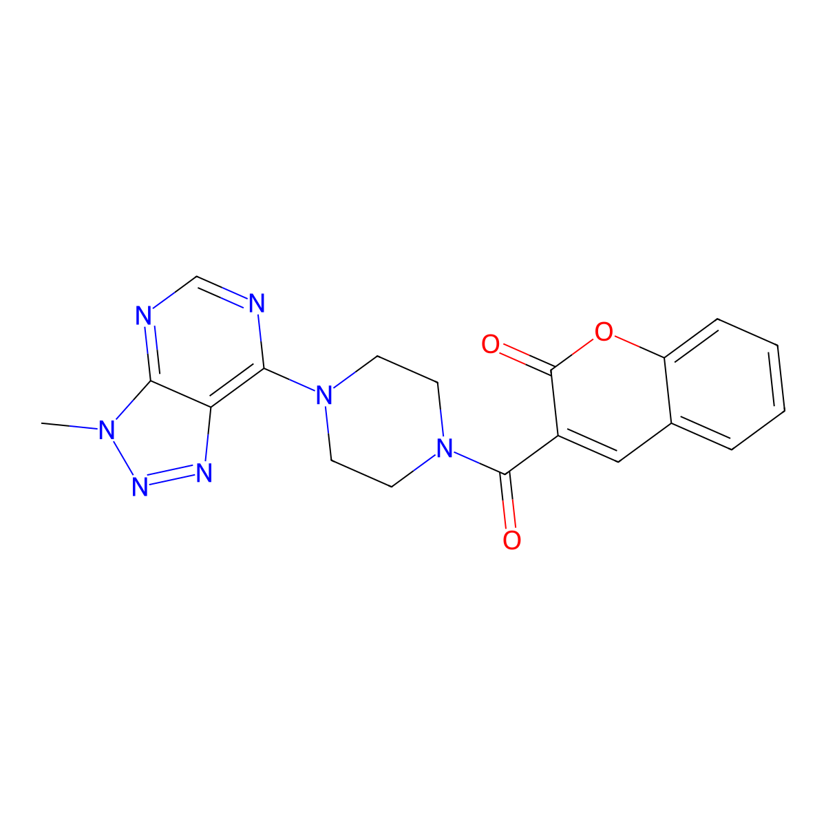 3-(4-{3-methyl-3H-[1,2,3]triazolo[4,5-d]pyrimidin-7-yl}piperazine-1-carbonyl)-2H-chromen-2-one molecular structure, CAS 1058232-44-2