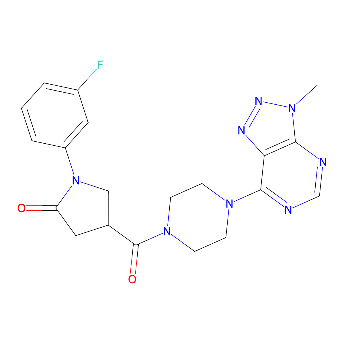 1-(3-fluorophenyl)-4-(4-(3-methyl-3H-[1,2,3]triazolo[4,5-d]pyrimidin-7-yl)piperazine-1-carbonyl)pyrrolidin-2-one molecular structure, CAS 1058232-47-5
