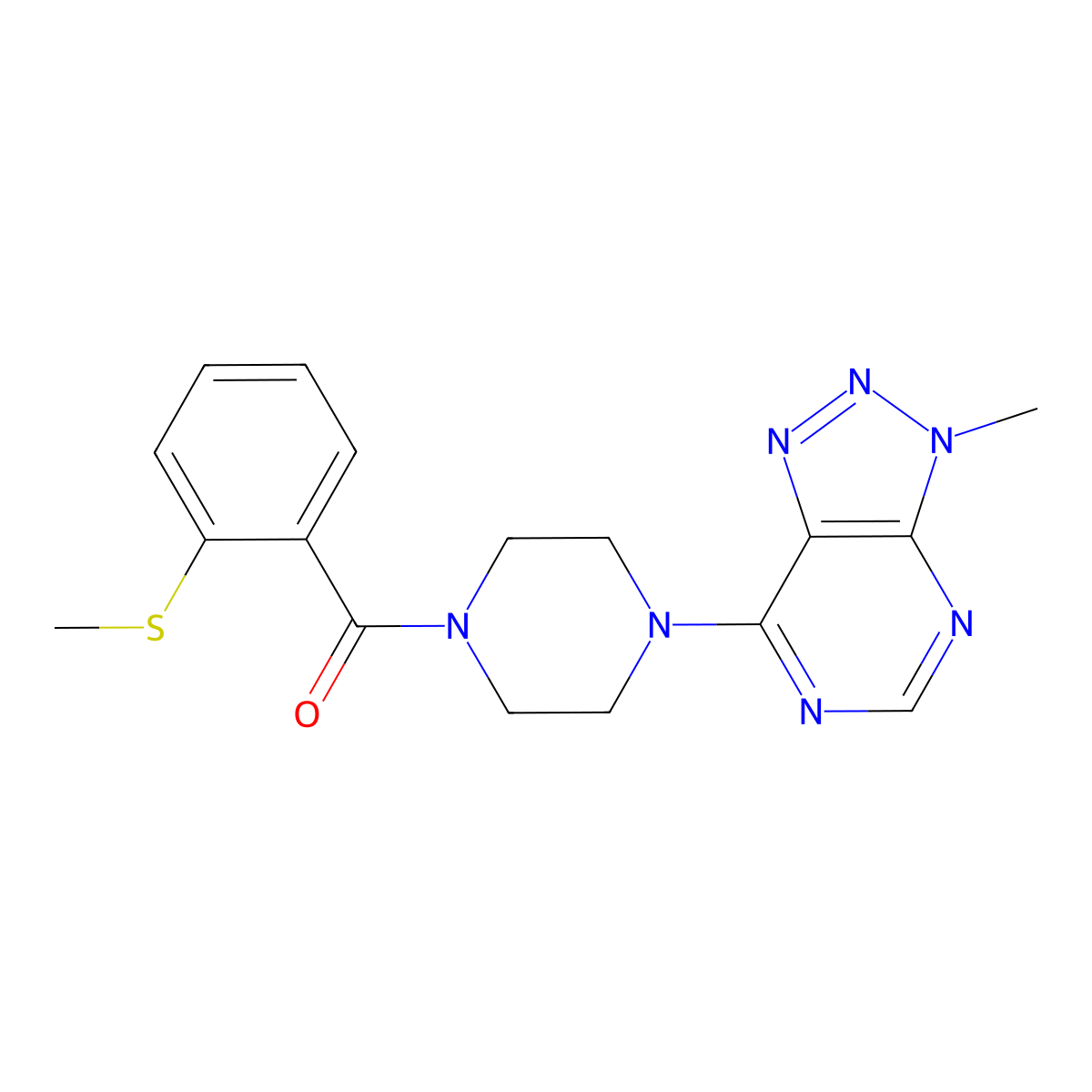 1-{3-methyl-3H-[1,2,3]triazolo[4,5-d]pyrimidin-7-yl}-4-[2-(methylsulfanyl)benzoyl]piperazine molecular structure, CAS 1058232-49-7