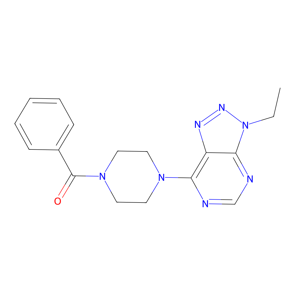 (4-(3-ethyl-3H-[1,2,3]triazolo[4,5-d]pyrimidin-7-yl)piperazin-1-yl)(phenyl)methanone molecular structure, CAS 1058232-58-8