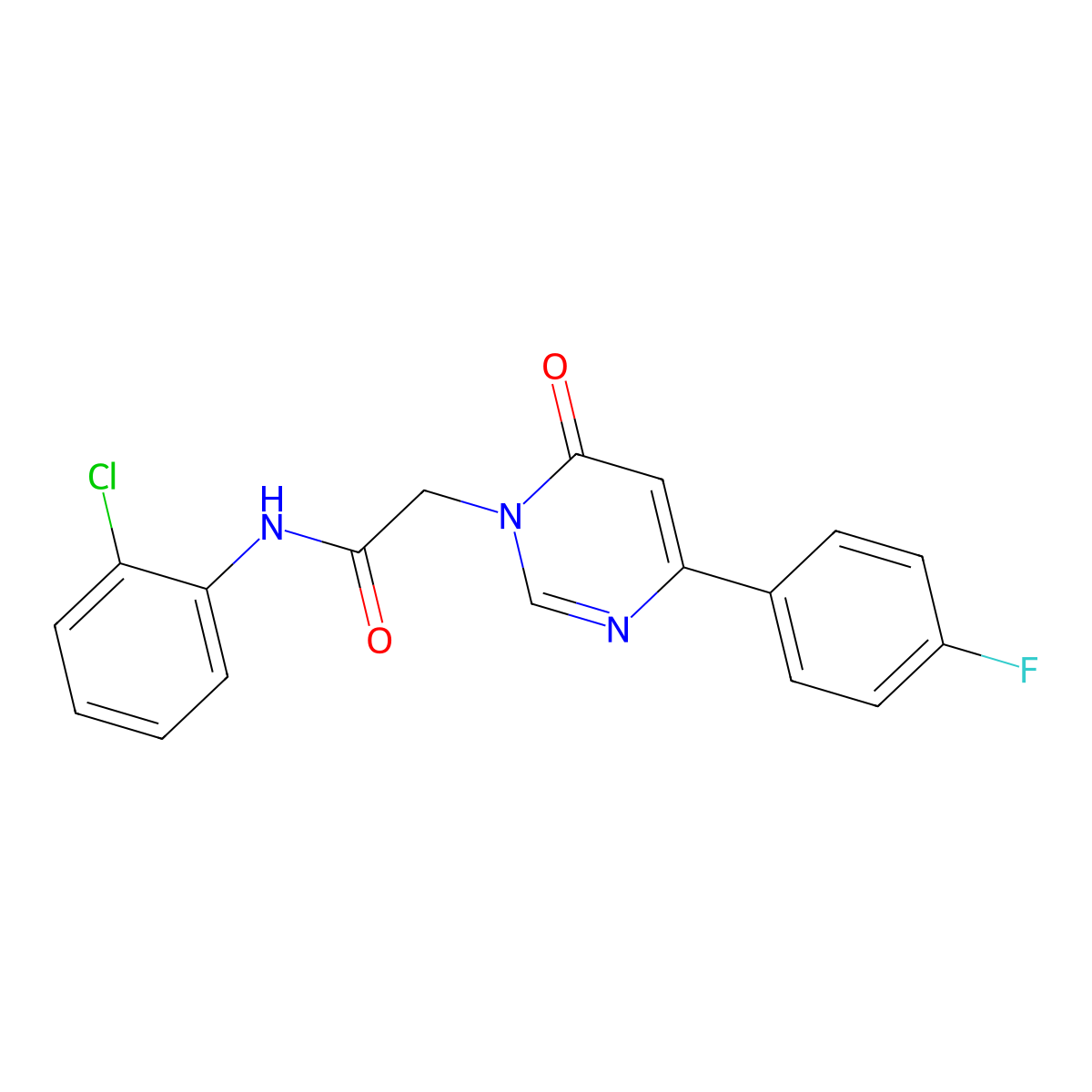N-(2-chlorophenyl)-2-(4-(4-fluorophenyl)-6-oxopyrimidin-1(6H)-yl)acetamide molecular structure, CAS 1058232-96-4