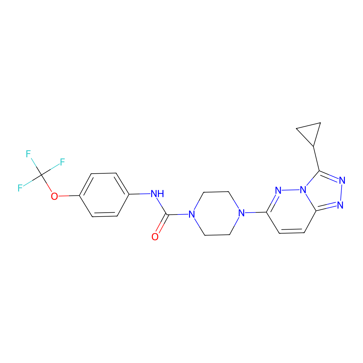 4-(3-cyclopropyl-[1,2,4]triazolo[4,3-b]pyridazin-6-yl)-N-(4-(trifluoromethoxy)phenyl)piperazine-1-carboxamide molecular structure, CAS 1058234-81-3
