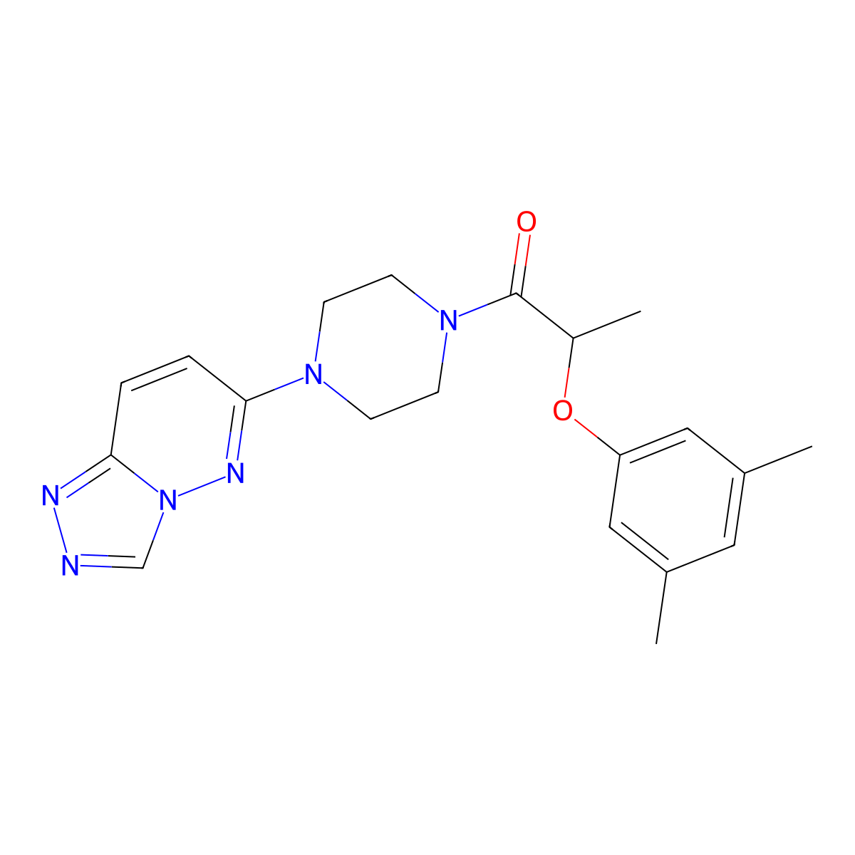 1-(4-([1,2,4]Triazolo[4,3-b]pyridazin-6-yl)piperazin-1-yl)-2-(3,5-dimethylphenoxy)propan-1-one molecular structure, CAS 1058237-02-7