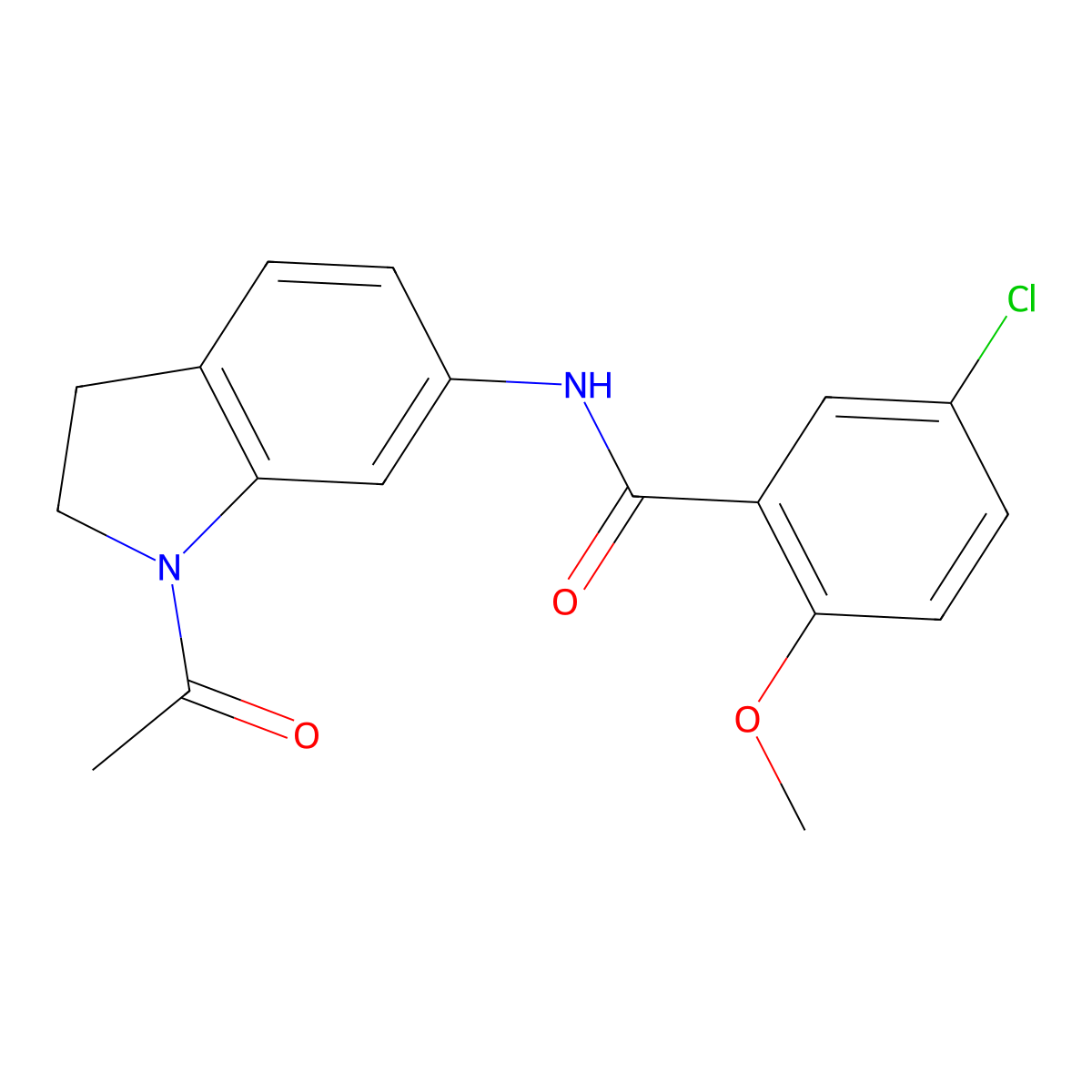 N-(1-acetyl-2,3-dihydro-1H-indol-6-yl)-5-chloro-2-methoxybenzamide molecular structure, CAS 1058238-19-9