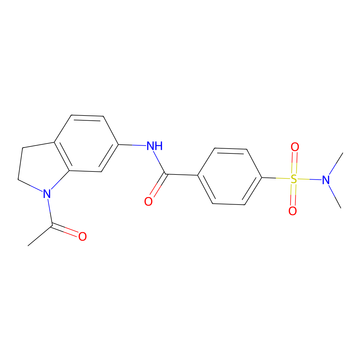 N-(1-acetyl-2,3-dihydro-1H-indol-6-yl)-4-(dimethylsulfamoyl)benzamide molecular structure, CAS 1058238-33-7