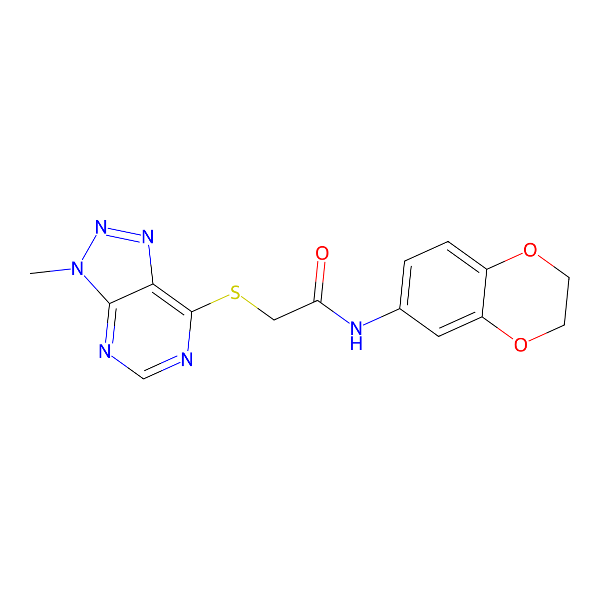 N-(2,3-dihydrobenzo[b][1,4]dioxin-6-yl)-2-((3-methyl-3H-[1,2,3]triazolo[4,5-d]pyrimidin-7-yl)thio)acetamide molecular structure, CAS 1058238-51-9